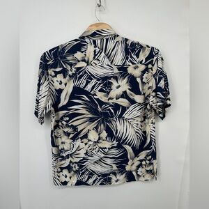 Tori Richard Mens Hawaiian Shirt‎ XL Black  Floral Coastal